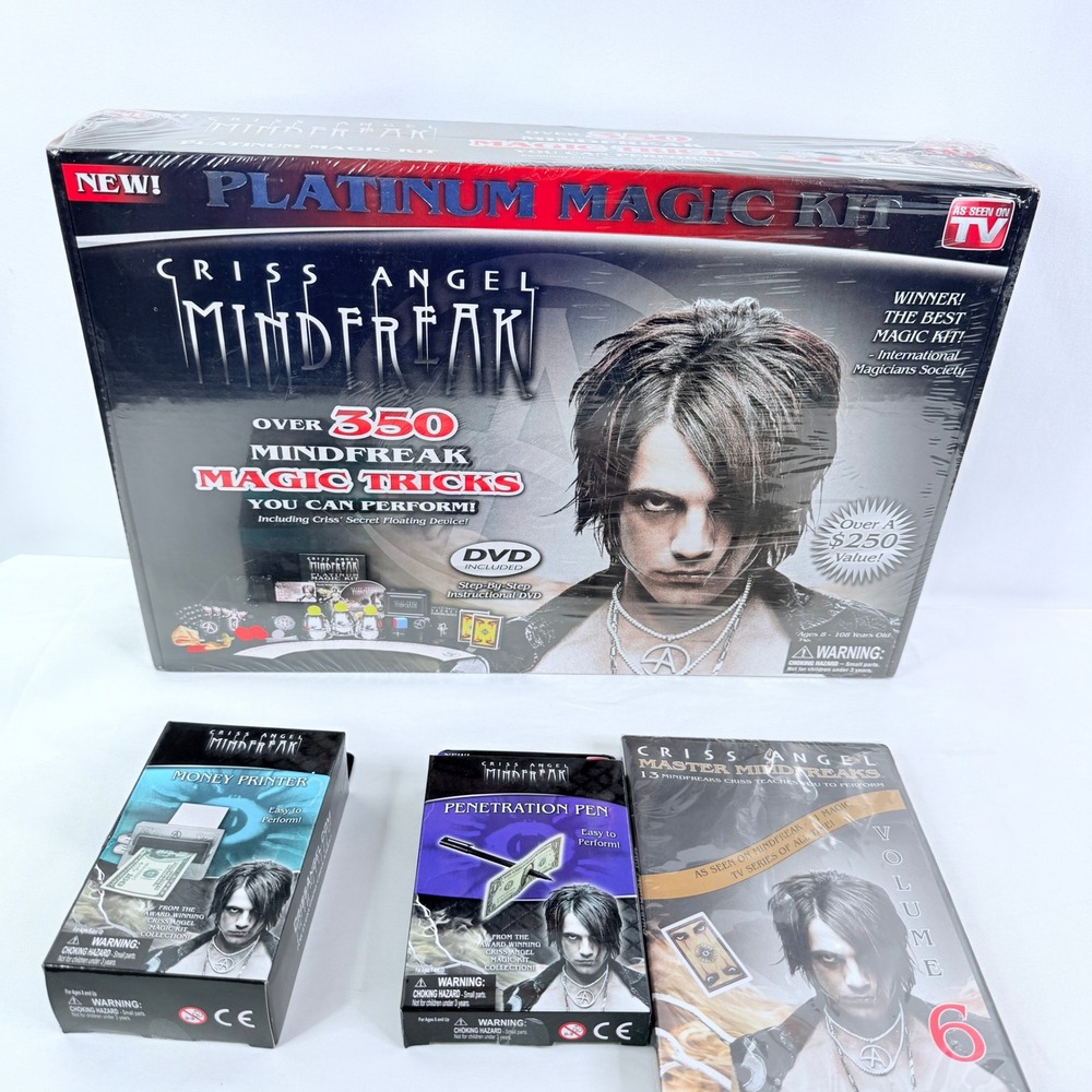 Criss Angel Mindfreak Platinum Magic Kit 350+ Tricks Money Printer Pen DVD New
